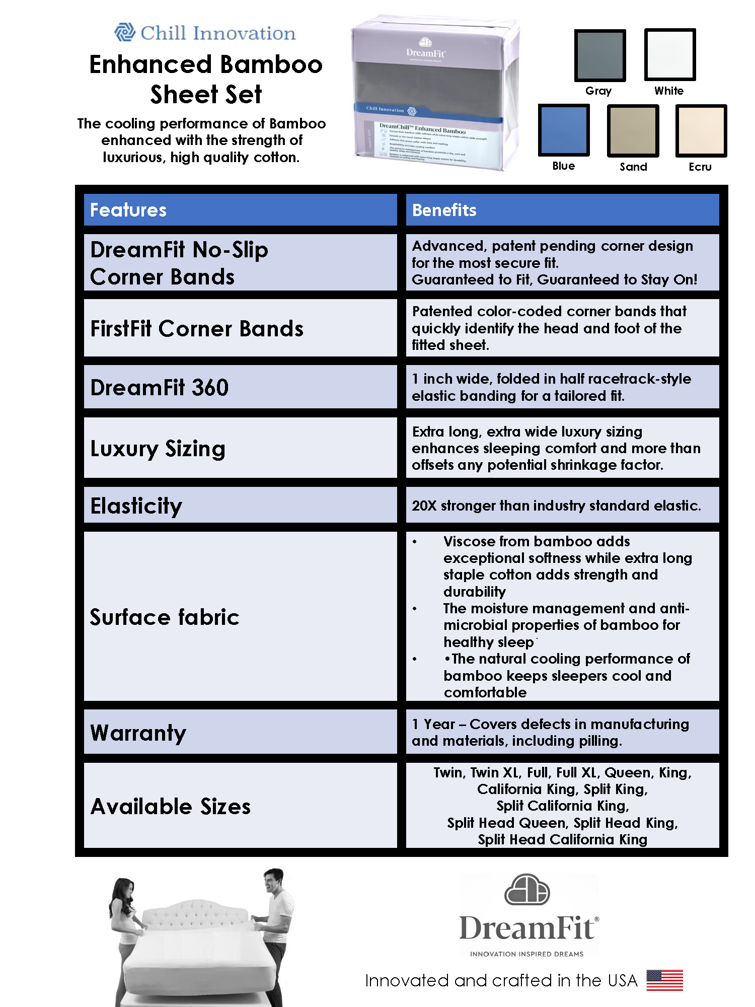 DreamFit Sheets Relax in Comfort