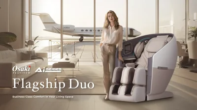 Osaki Flagship Duo Massage Chair woman in airport