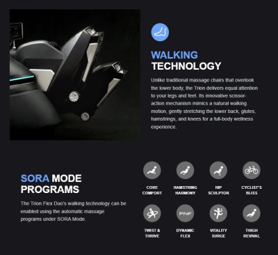 Osaki Trion Flex Duo 4D+3D Massage Chair Sora Programs