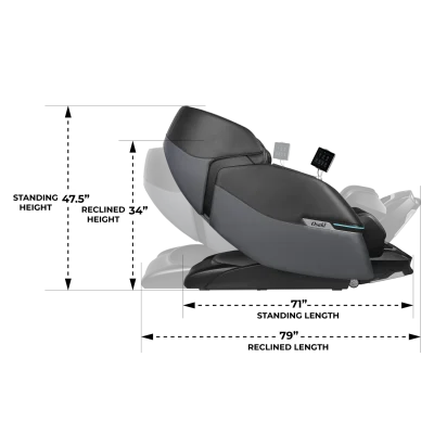 Osaki Tion Flex Duo 4D+3D Massage Chair Dimensions Side