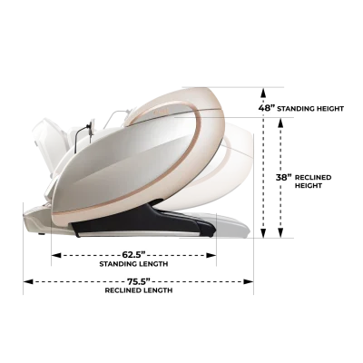 Osaki Sapphire 4D Sonic Wave Massage Chair Dimensions Side