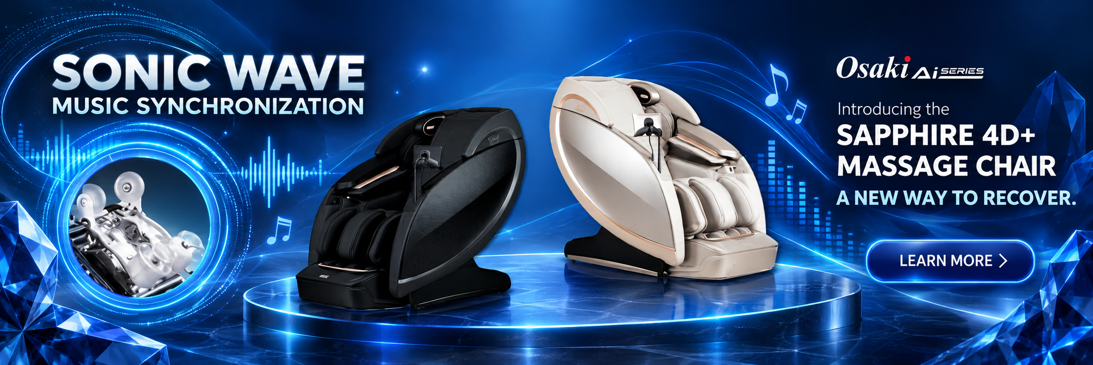Osaki Sapphire 4D Sonic Wave Massage Chair Osaki Sapphire 4D Sonic Wave Massage Chair New Banner